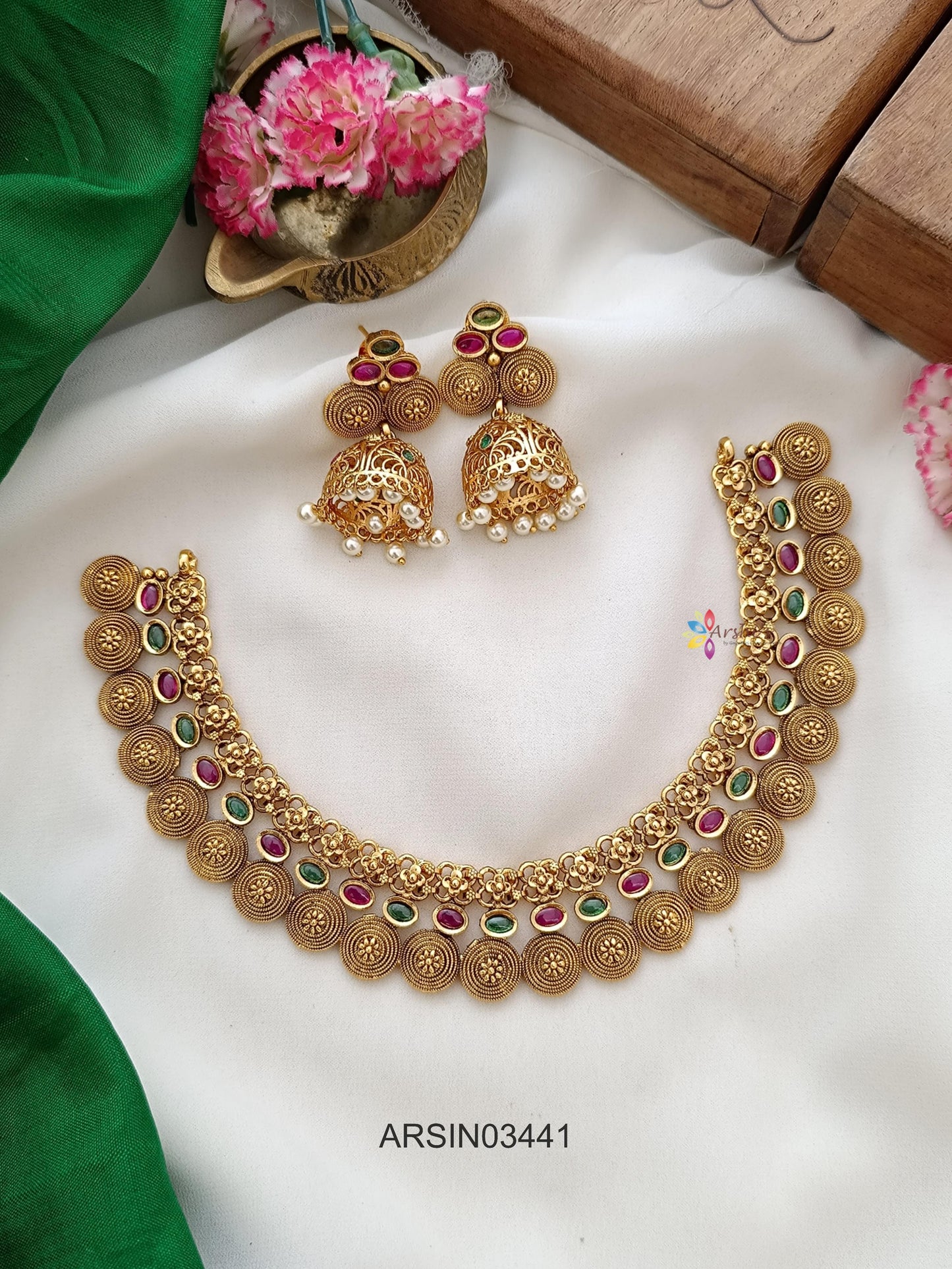 Kemp and Green Stone Necklace