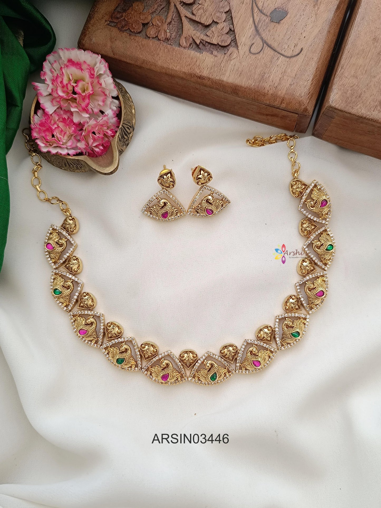 Traingle Peacock Necklace