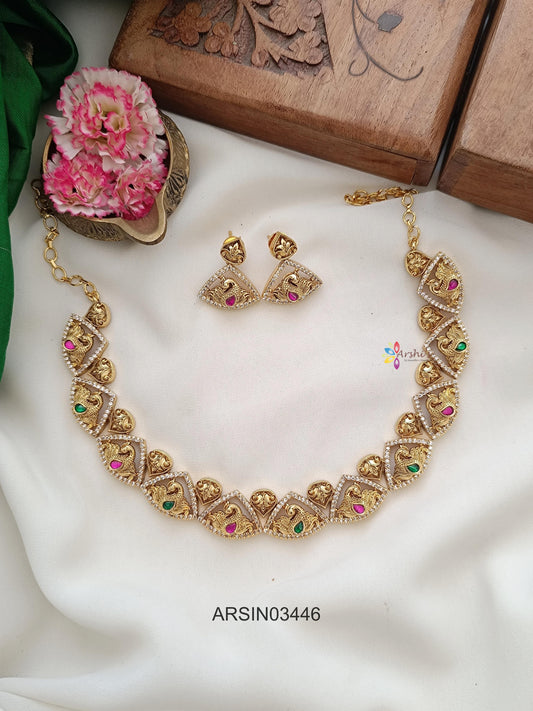 Traingle Peacock Necklace