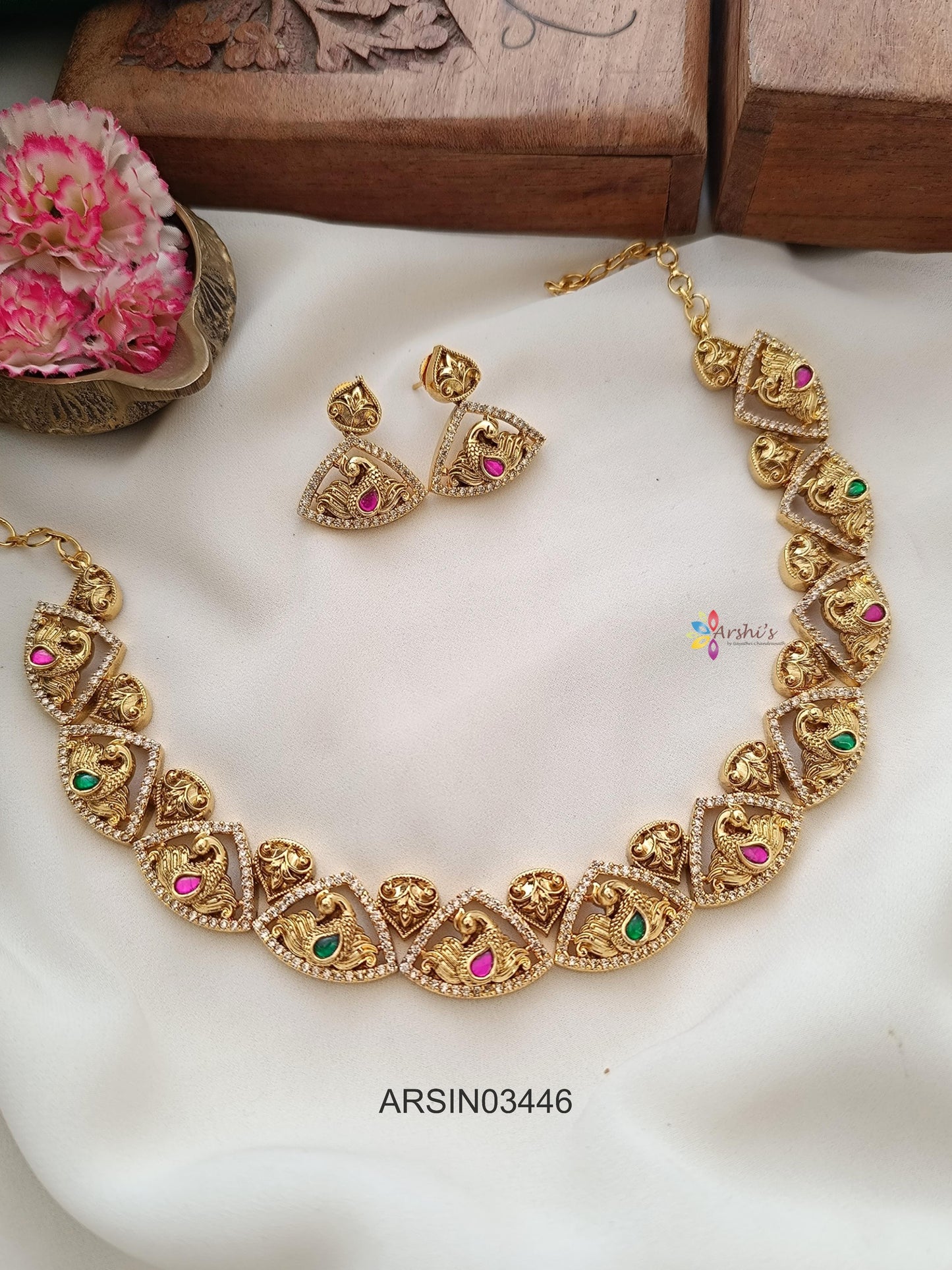 Traingle Peacock Necklace