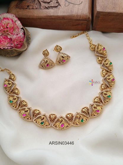 Traingle Peacock Necklace