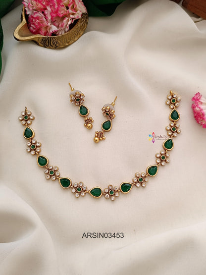 Simple Emerald Stone Necklace