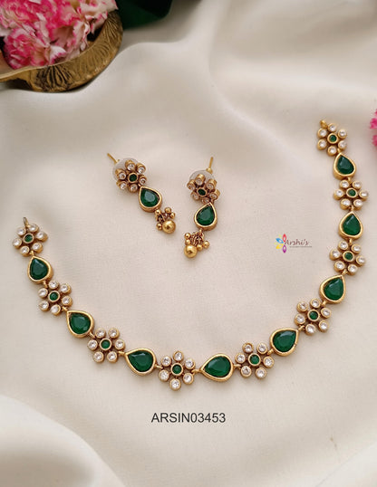 Simple Emerald Stone Necklace