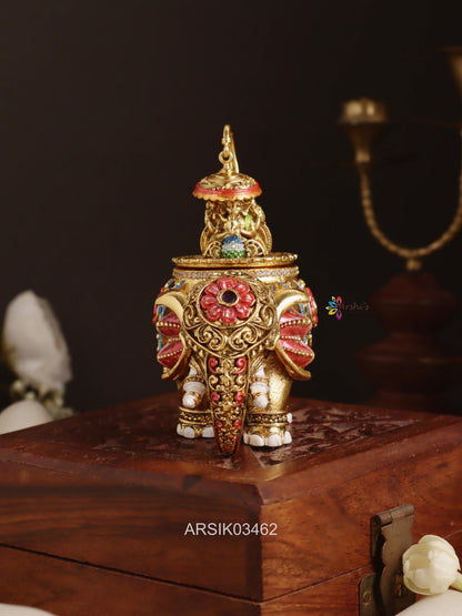 Elephant and Ganesha Kumkum Box
