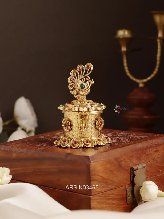 Peacock Kumkum Box