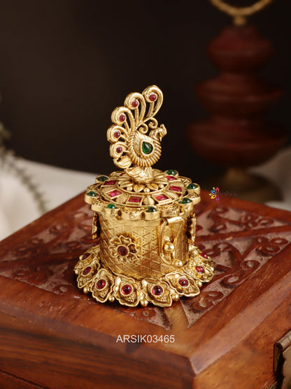 Peacock Kumkum Box