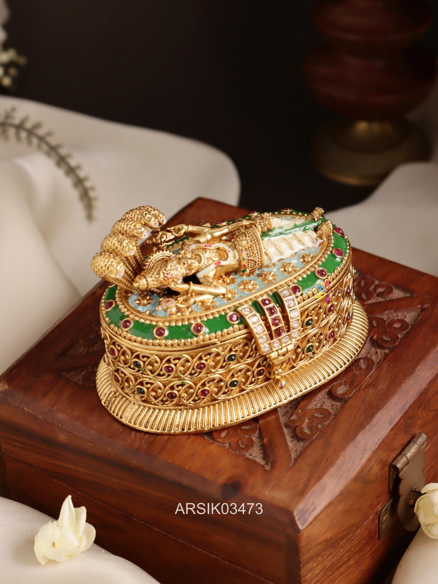 Lord Vishnu Kumkum Box