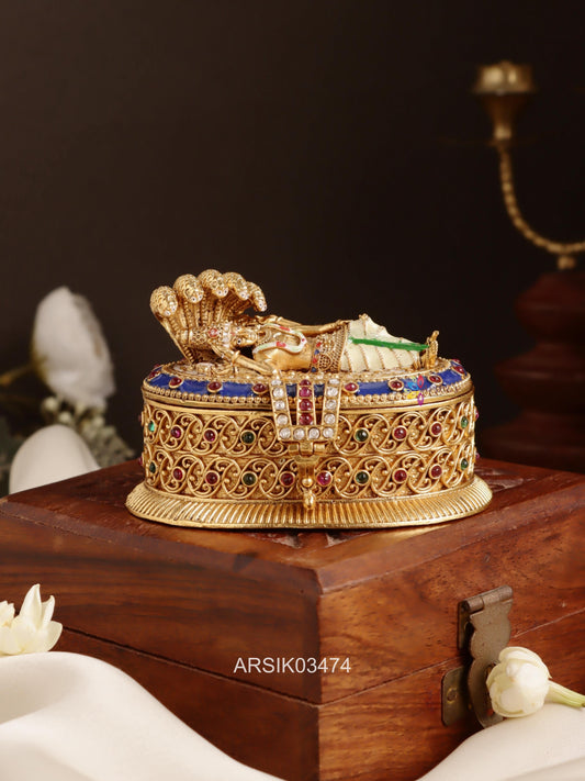 Lord Ananth Shayana Vishnu Kumkum Box