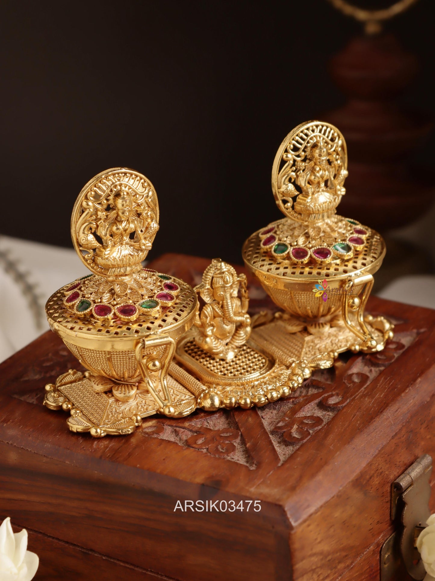 Ganesha Lakshmi Kumkum Box