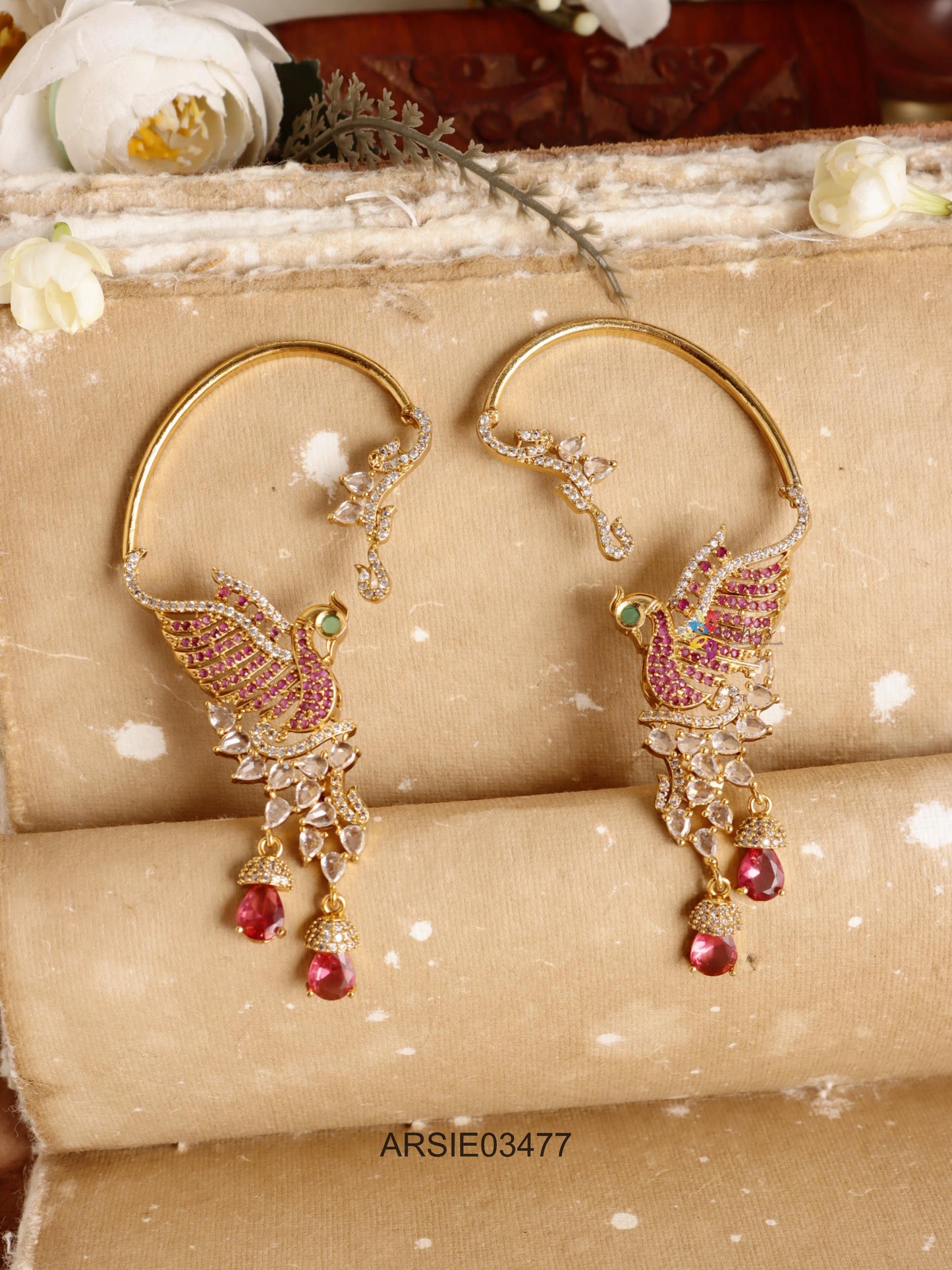 Peacock Ear Cuffs
