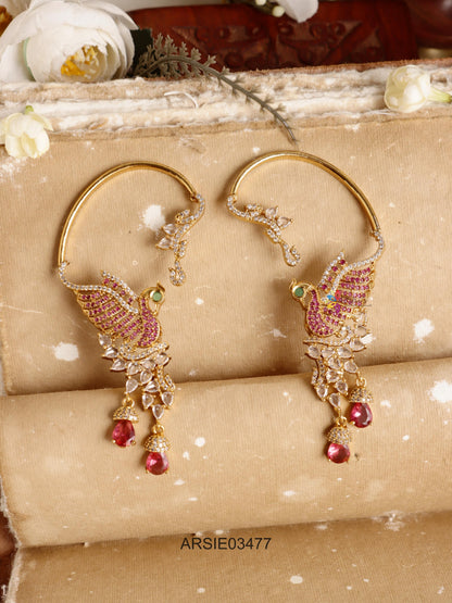 Peacock Ear Cuffs