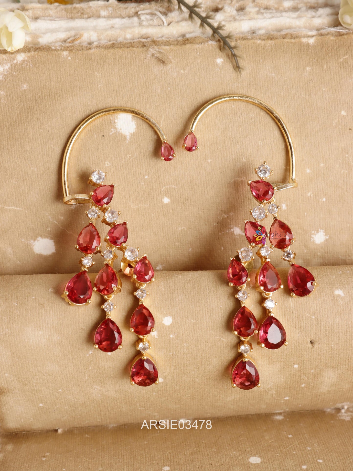 Ruby Stone Ear Cuffs
