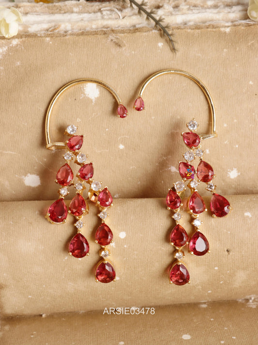 Ruby Stone Ear Cuffs