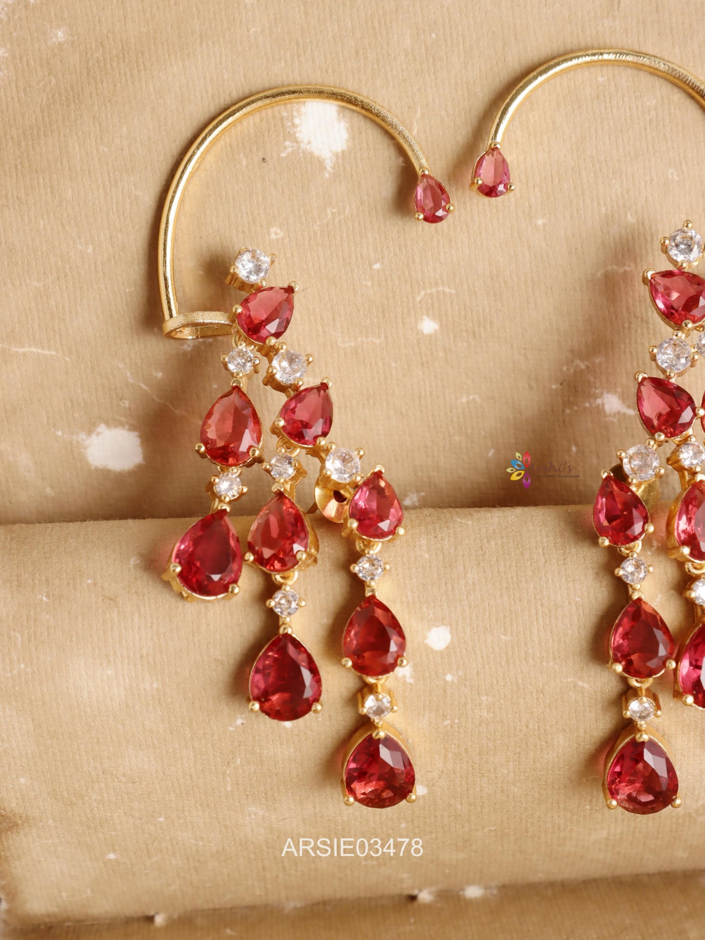 Ruby Stone Ear Cuffs