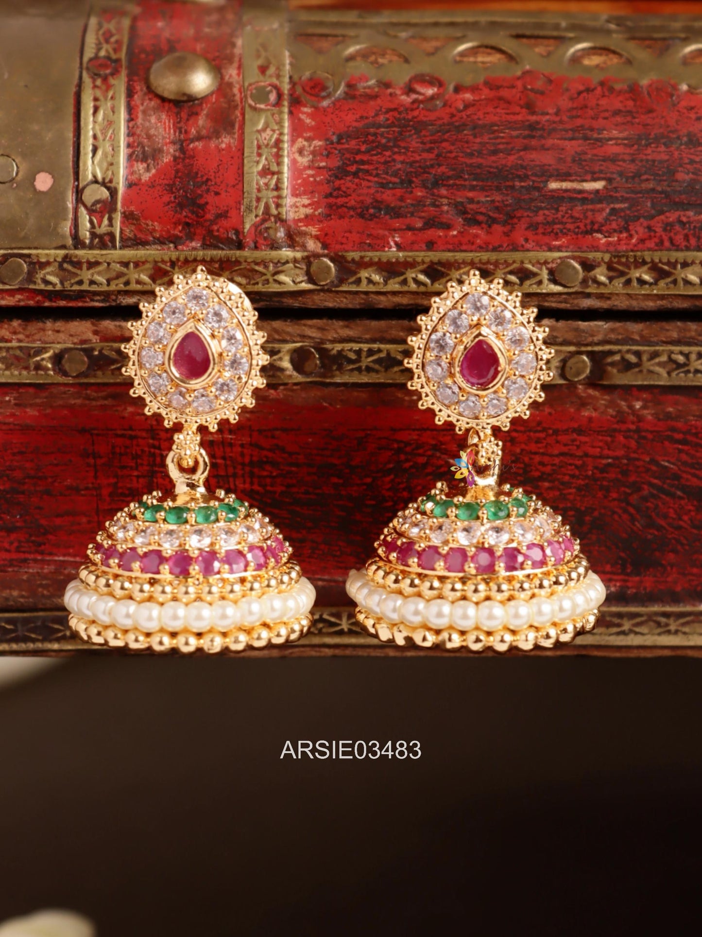 Multi Stone Jhumka