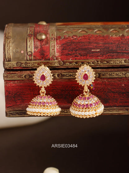 White and Kemp Stone Jhumka