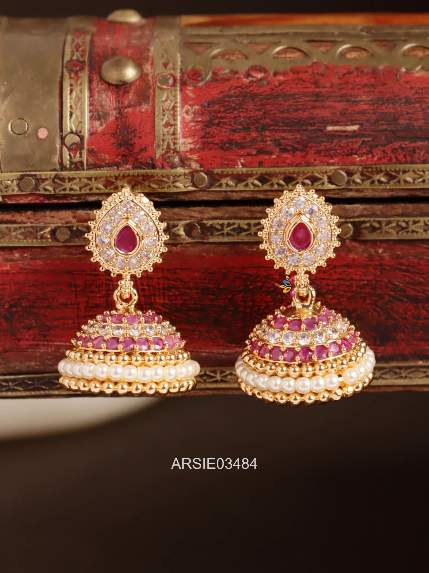 White and Kemp Stone Jhumka