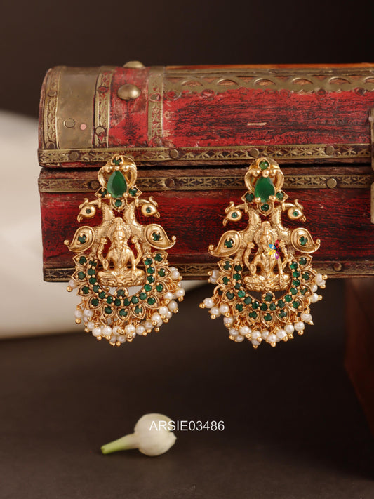 Lakshmi Emerald Stone Earrings