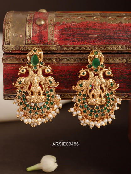 Lakshmi Emerald Stone Earrings