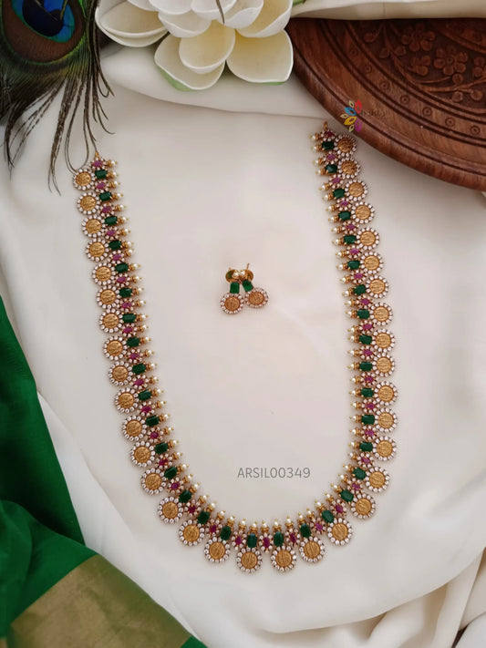 Matte Finish Emerald Green Ramparivar Haram