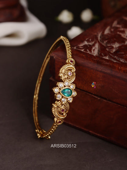 Antique Emerald and White Stone Bracelet