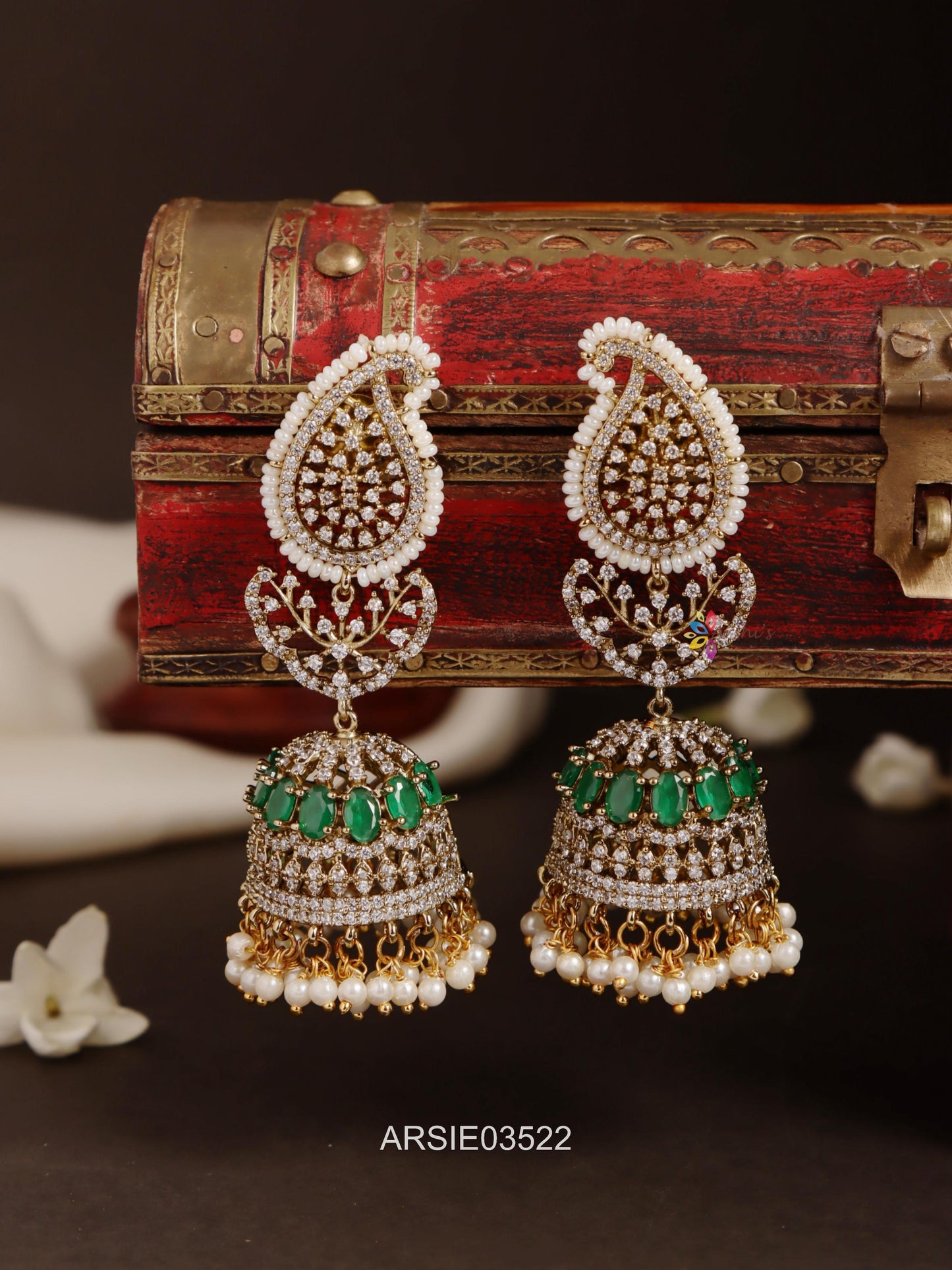 Mango AD and Green Stone Jhumka
