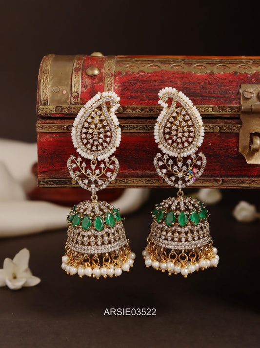 Mango AD and Green Stone Jhumka