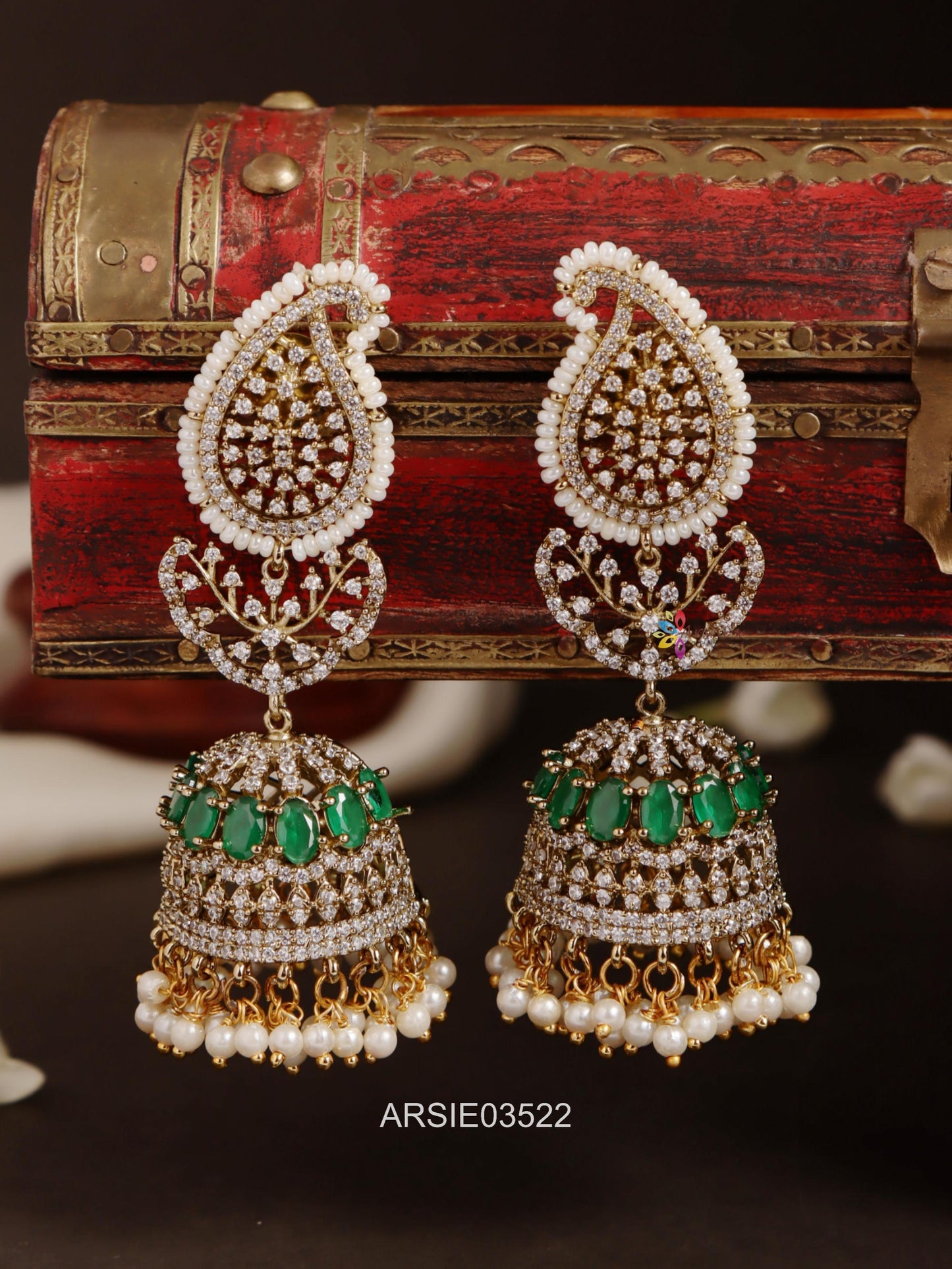 Mango AD and Green Stone Jhumka