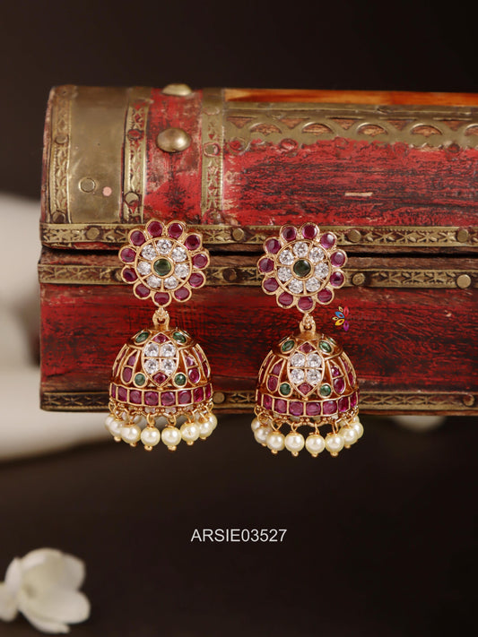 Multi Color Stone Jhumka