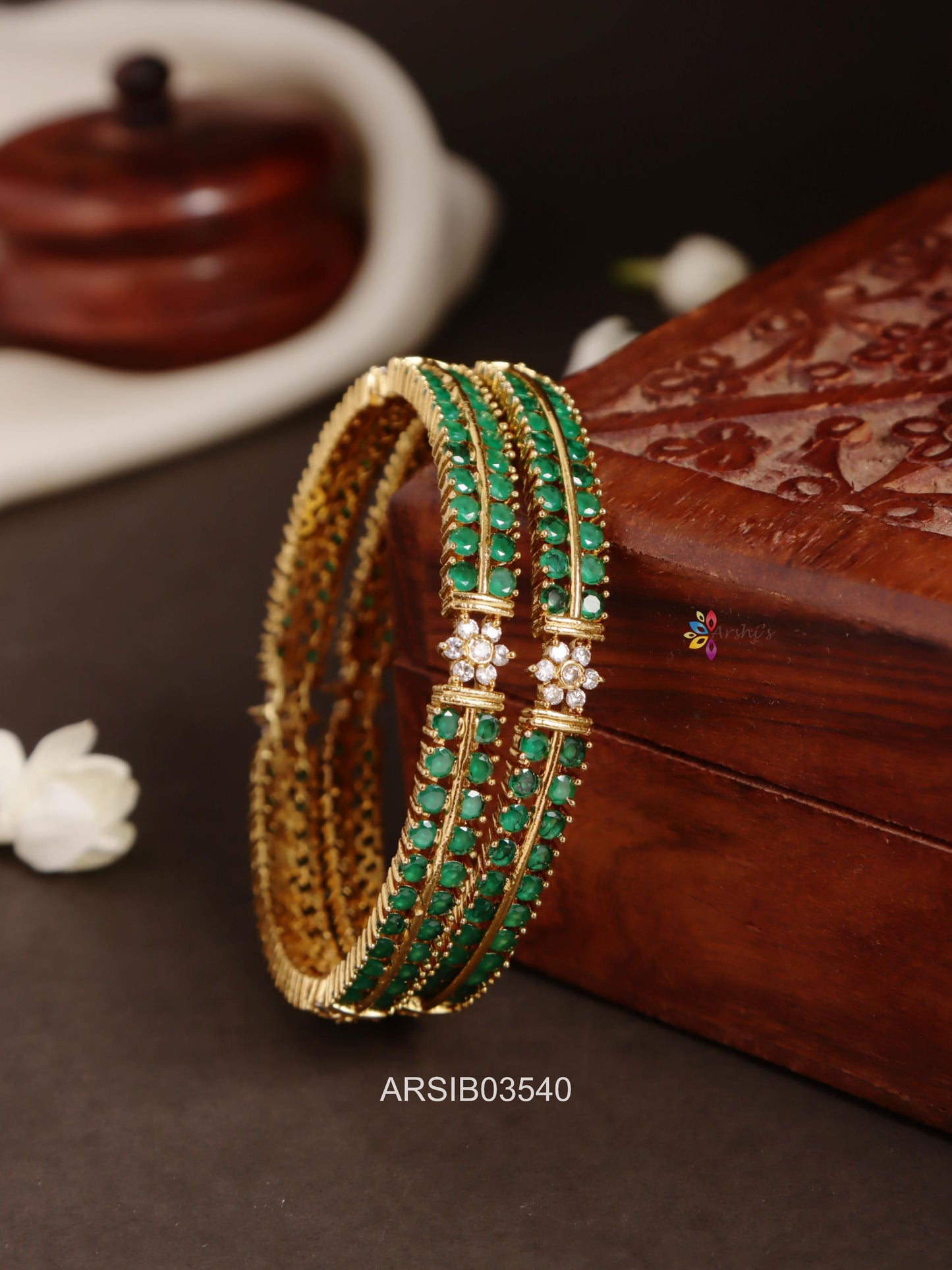 Emerald Stone Bangles