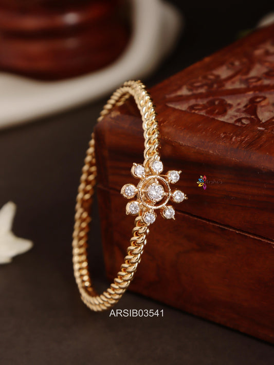Flower AD Stone Kada Bangle