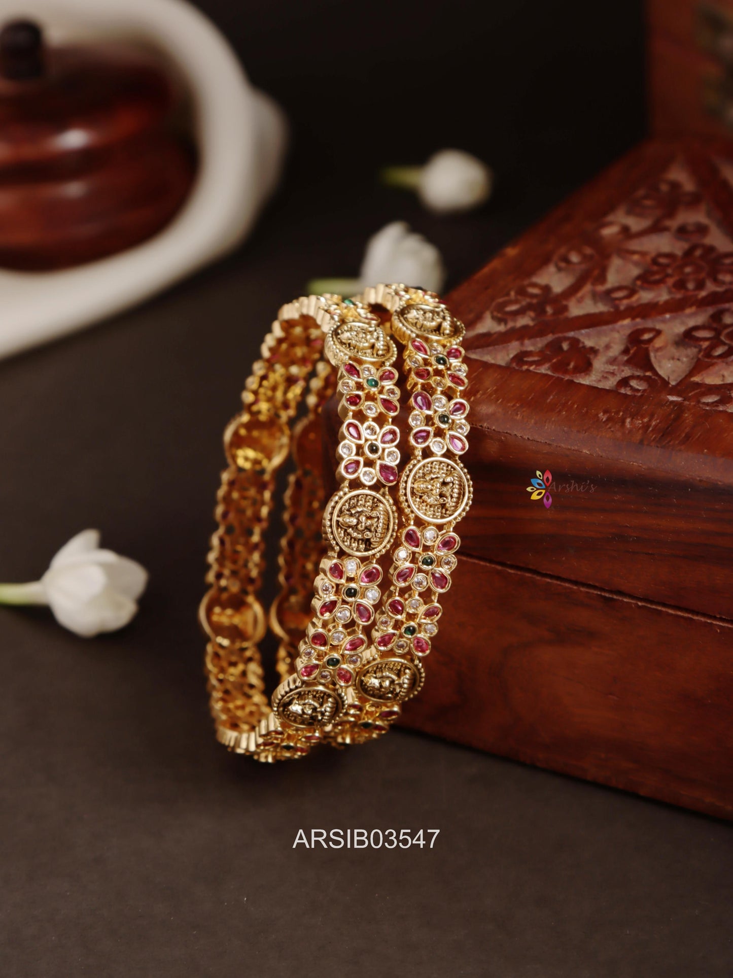 Lakshmi Coin and Stone Bangles