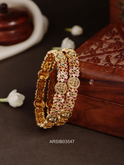 Lakshmi Coin and Stone Bangles