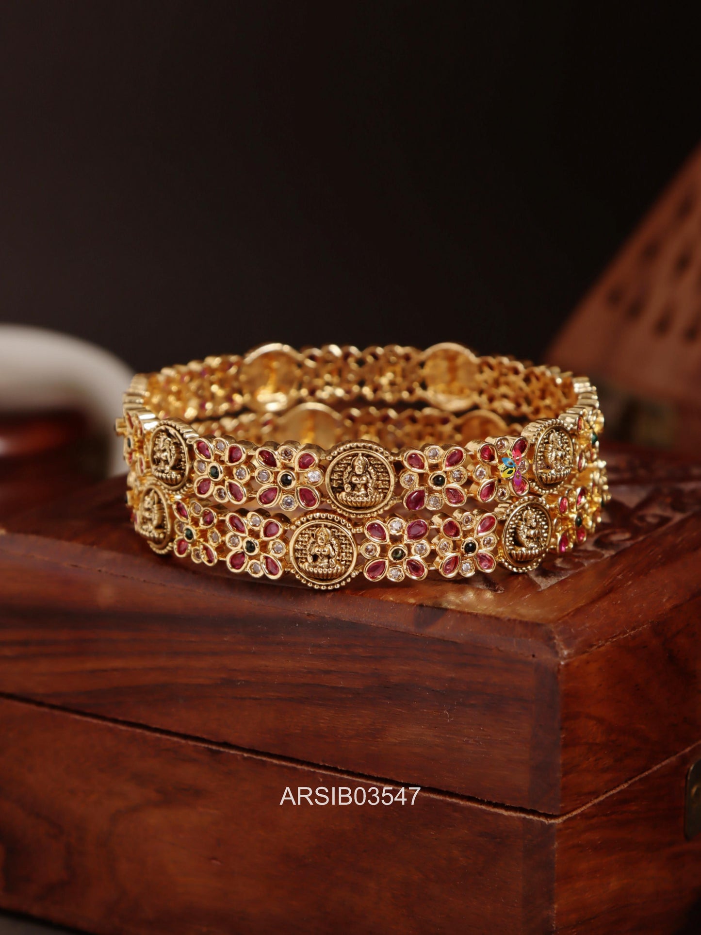 Lakshmi Coin and Stone Bangles
