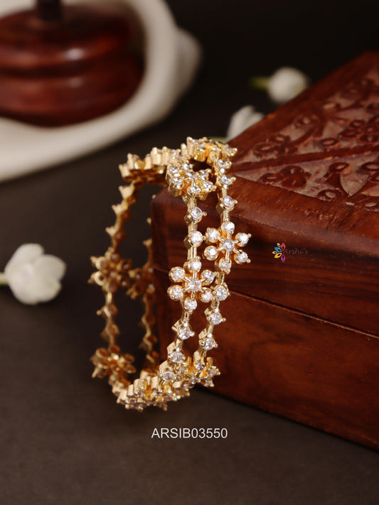 AD White Stone Bangles
