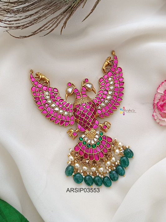 Jadau Kundan Dual Side Ganda Berunda Pendant