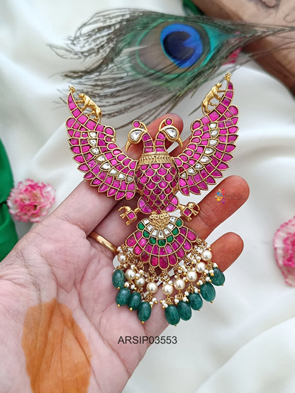 Jadau Kundan Dual Side Ganda Berunda Pendant