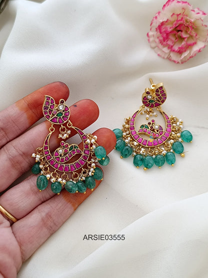 Jadau Kundan Chandbali Earrings
