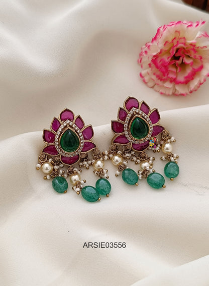 Jadau Kundan Lotus Earrings