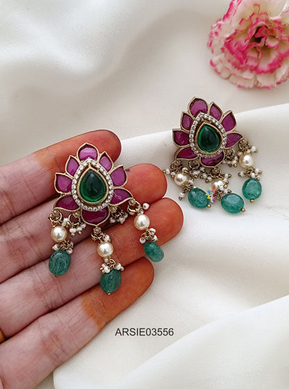 Jadau Kundan Lotus Earrings