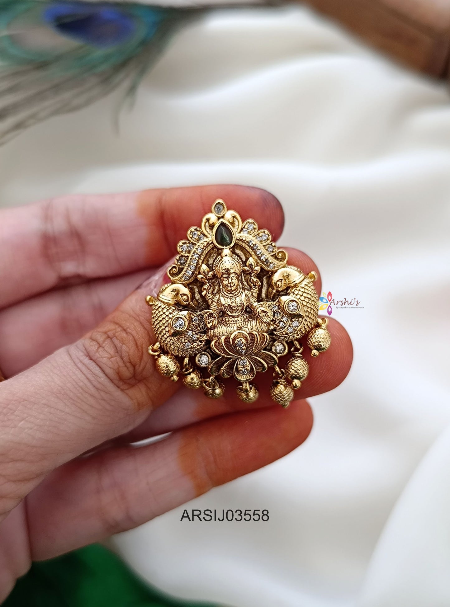 Antique Lakshmi Peacock Hair Brooch