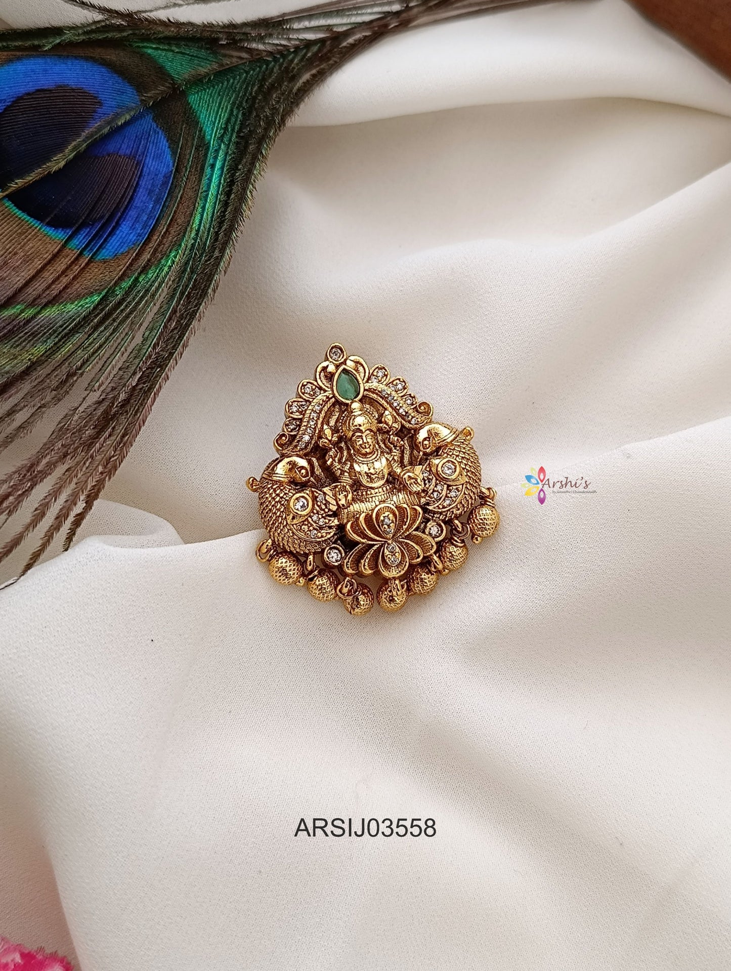 Antique Lakshmi Peacock Hair Brooch
