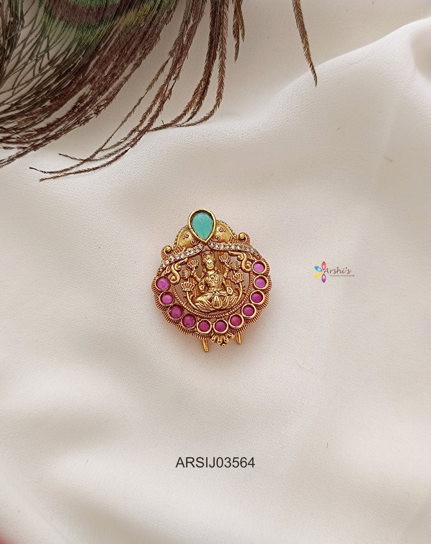 Lakshmi and Elephant Hair Brooch