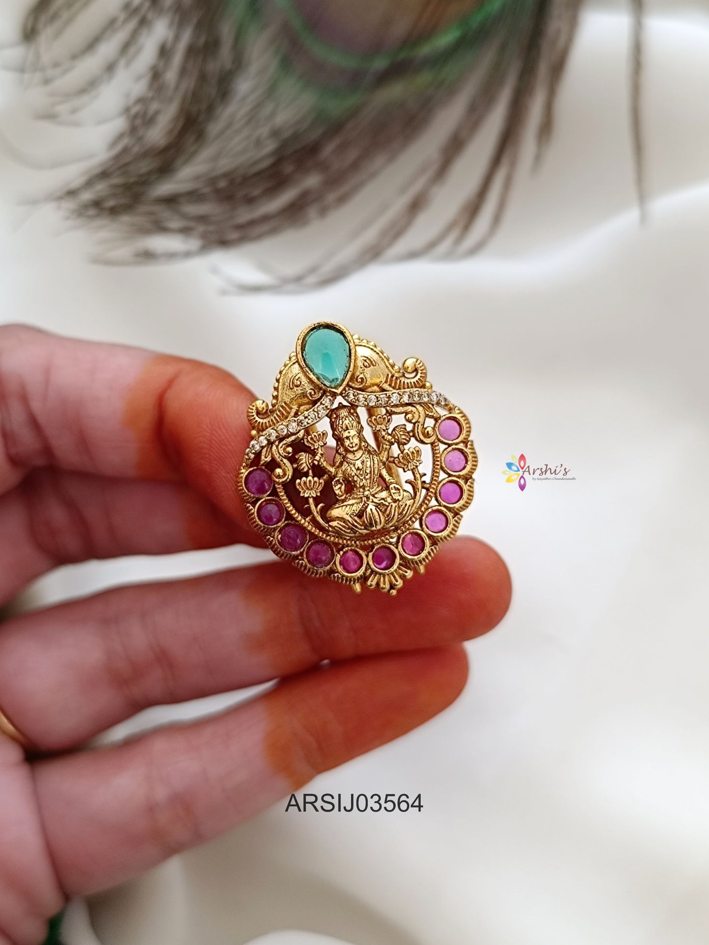 Lakshmi and Elephant Hair Brooch