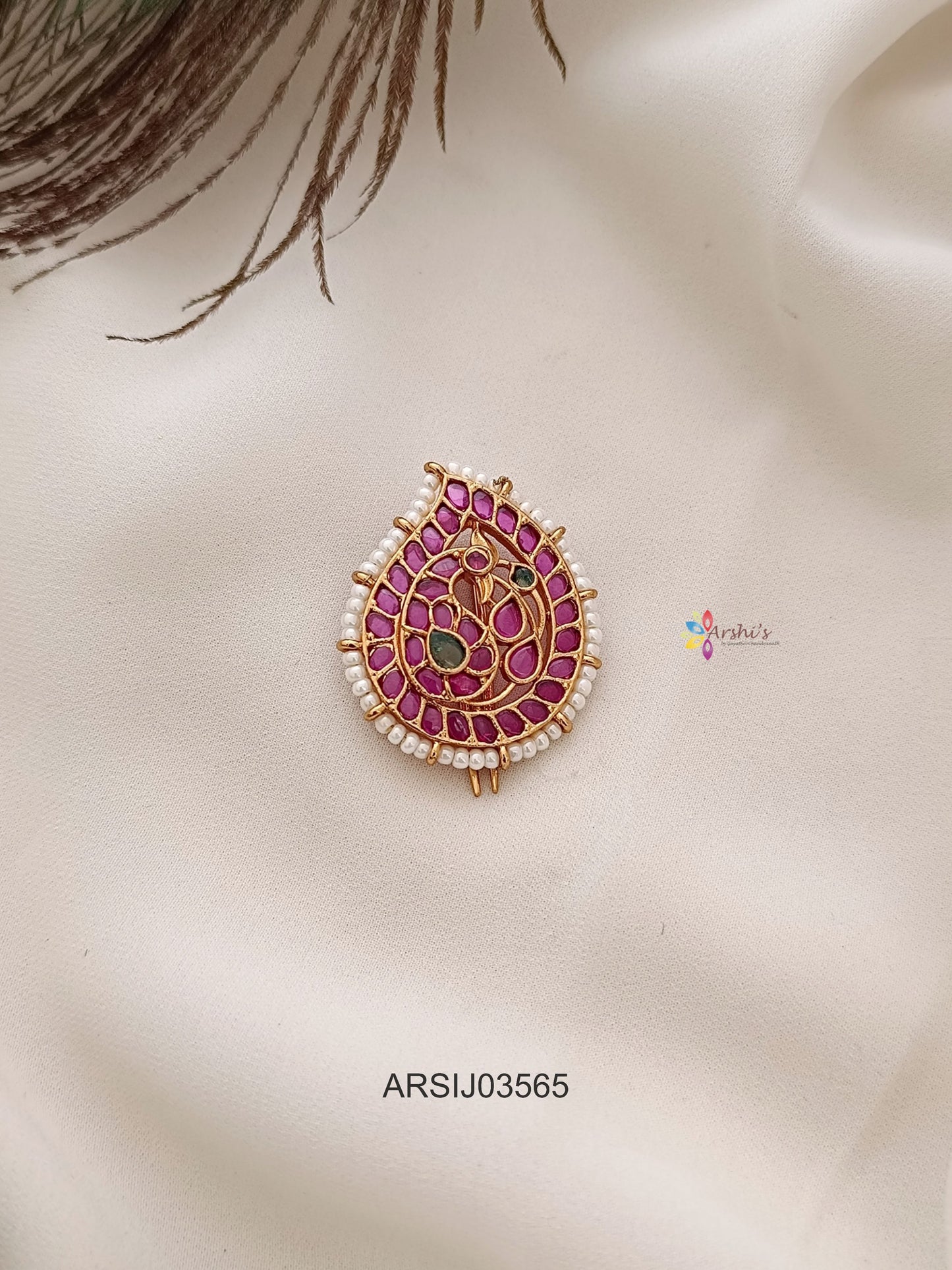 Mango Kemp Stone Hair Brooch