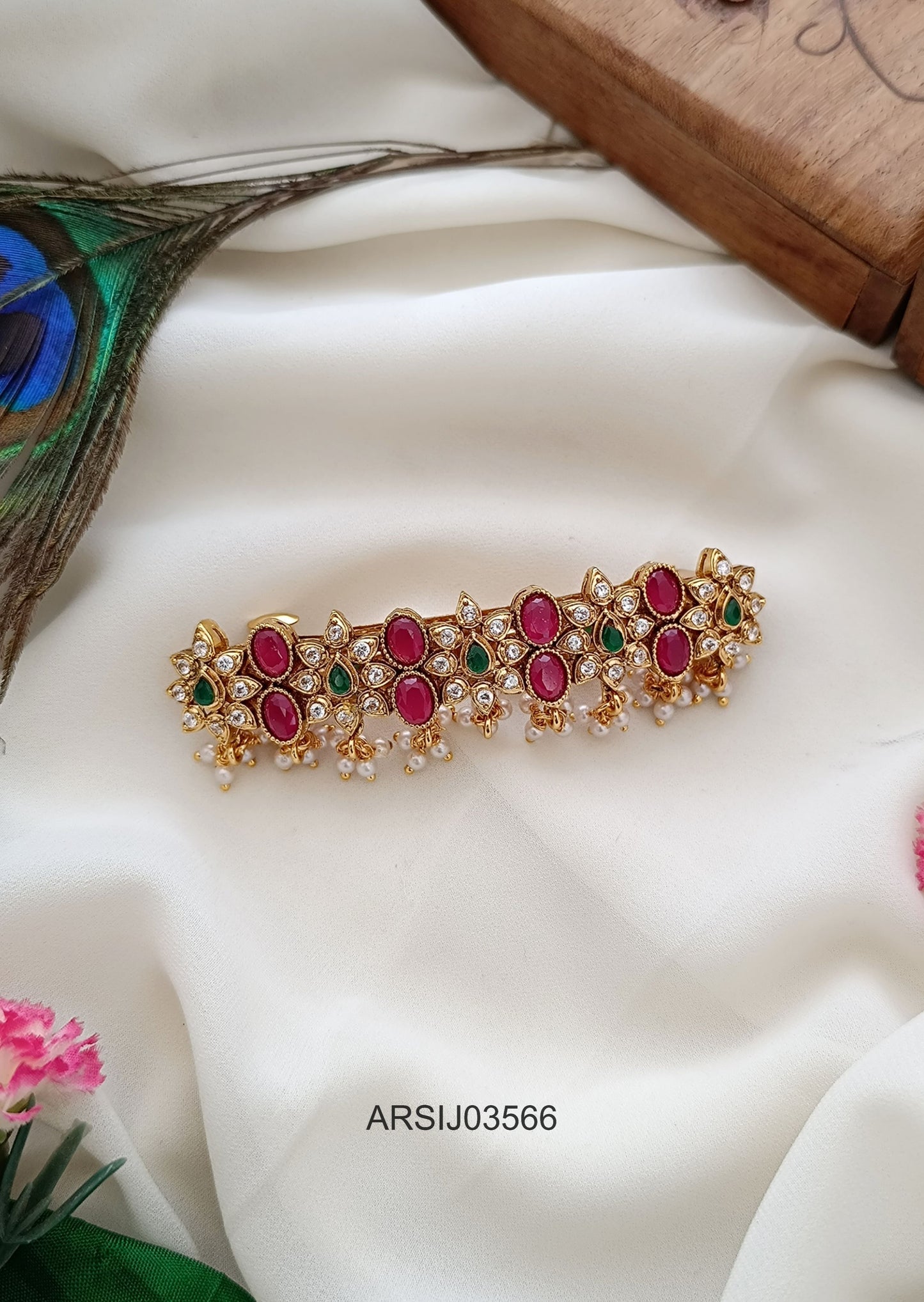Ruby Stone Hair Clip