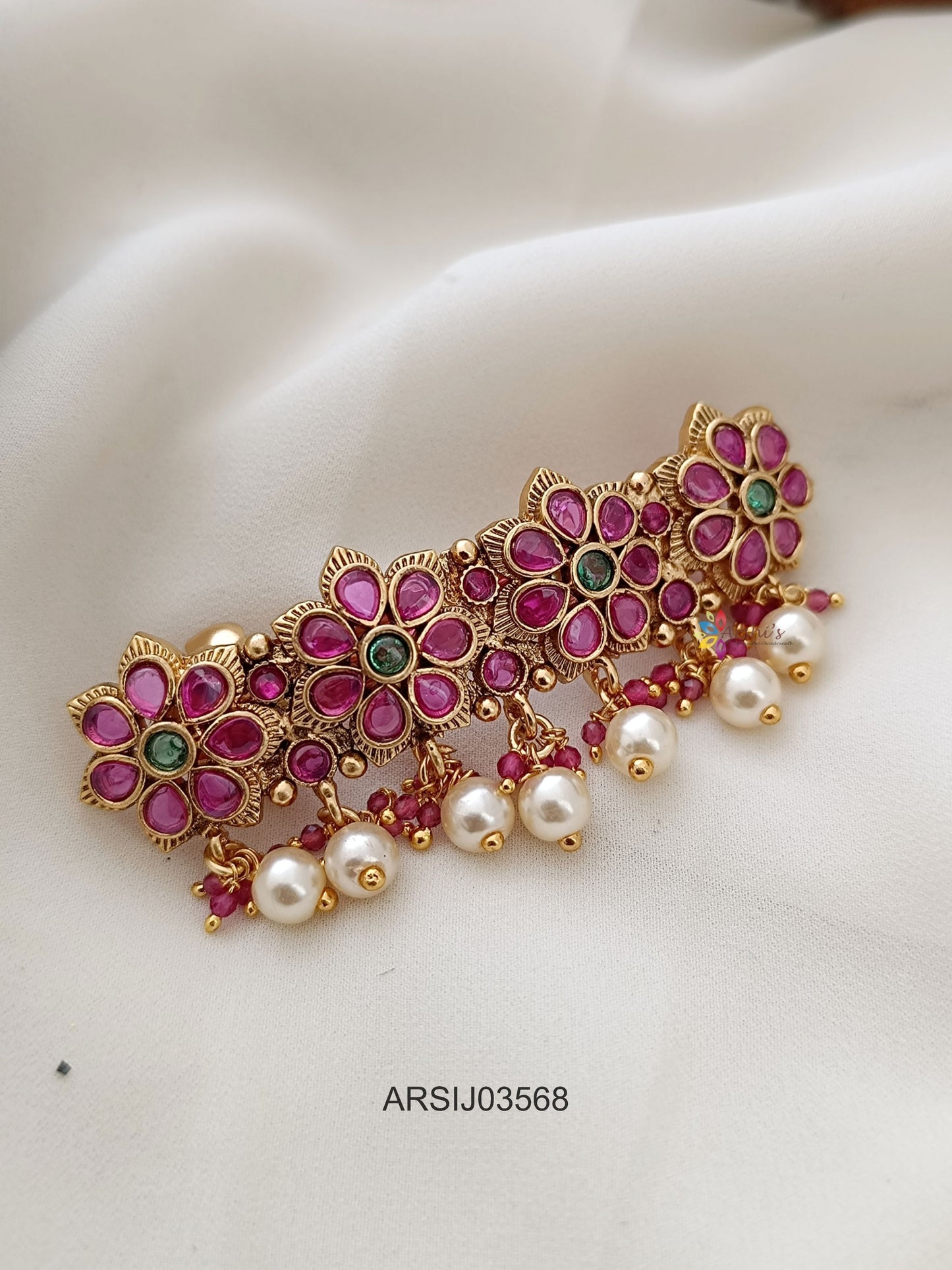 Kemp Stone Pearl Drop Hair Clip