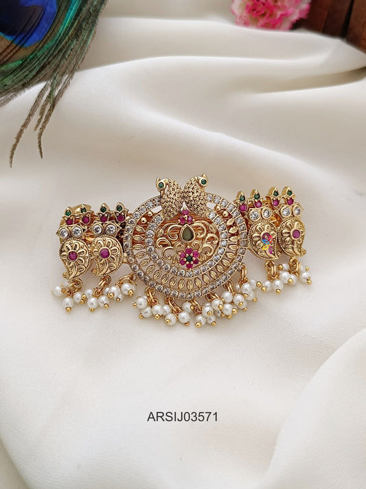 Traditional Peacock Stone Hair Clip
