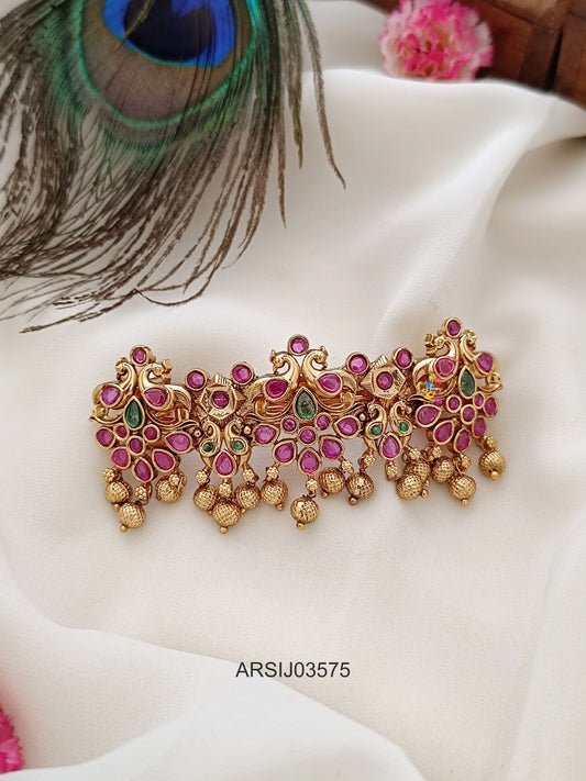 Peacock Kemp Stone Gold Drop Hair Clip
