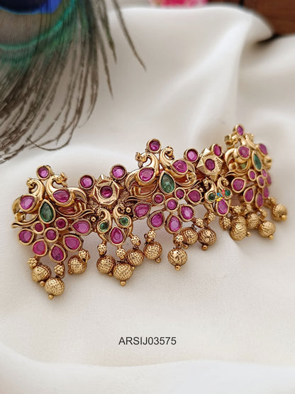 Peacock Kemp Stone Gold Drop Hair Clip
